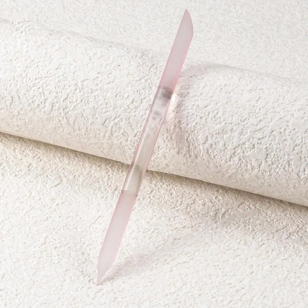 Lime à ongles en verre Double face, poussoir à cuticules, bâton de manucure, étui en simili cuir, outil pour enlever les cuticules, 2 pièces/ensemble