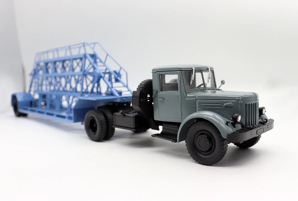 NEW EAC 1 43 Scale MAZ-200B with HAMN-790 Semi Trailer Prefab USSR Long Truck Models For collection gift