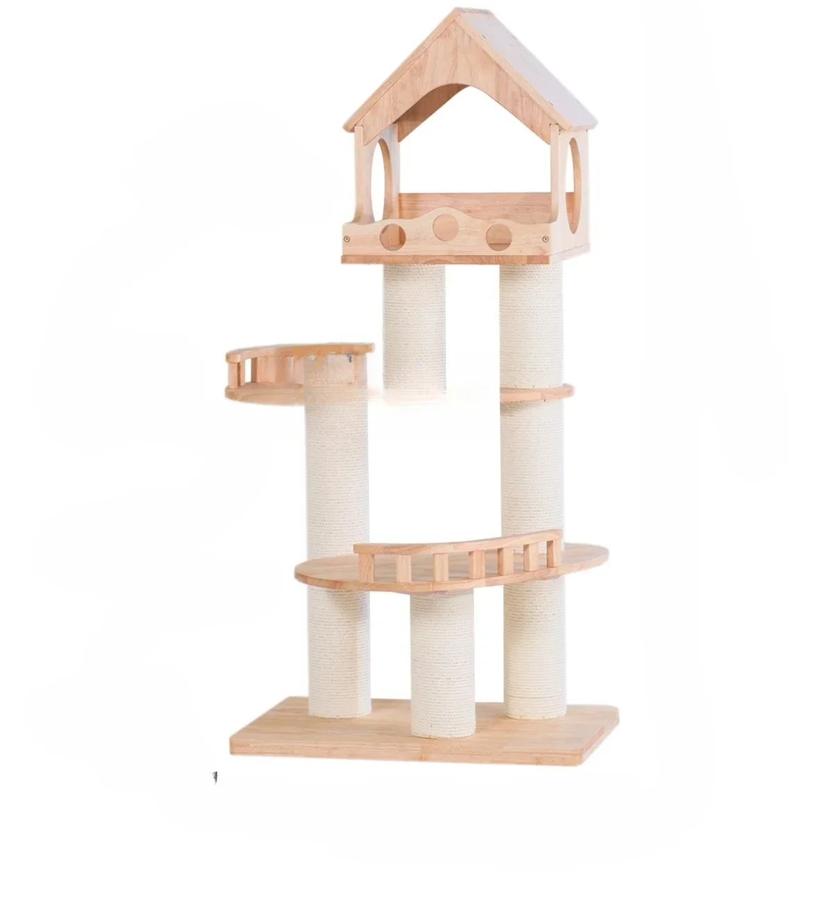 Solid Wood Cat Climbing Frame Villa Four Seasons Cat Tree Scratch Board Pet Toy Cat Scratch Trees