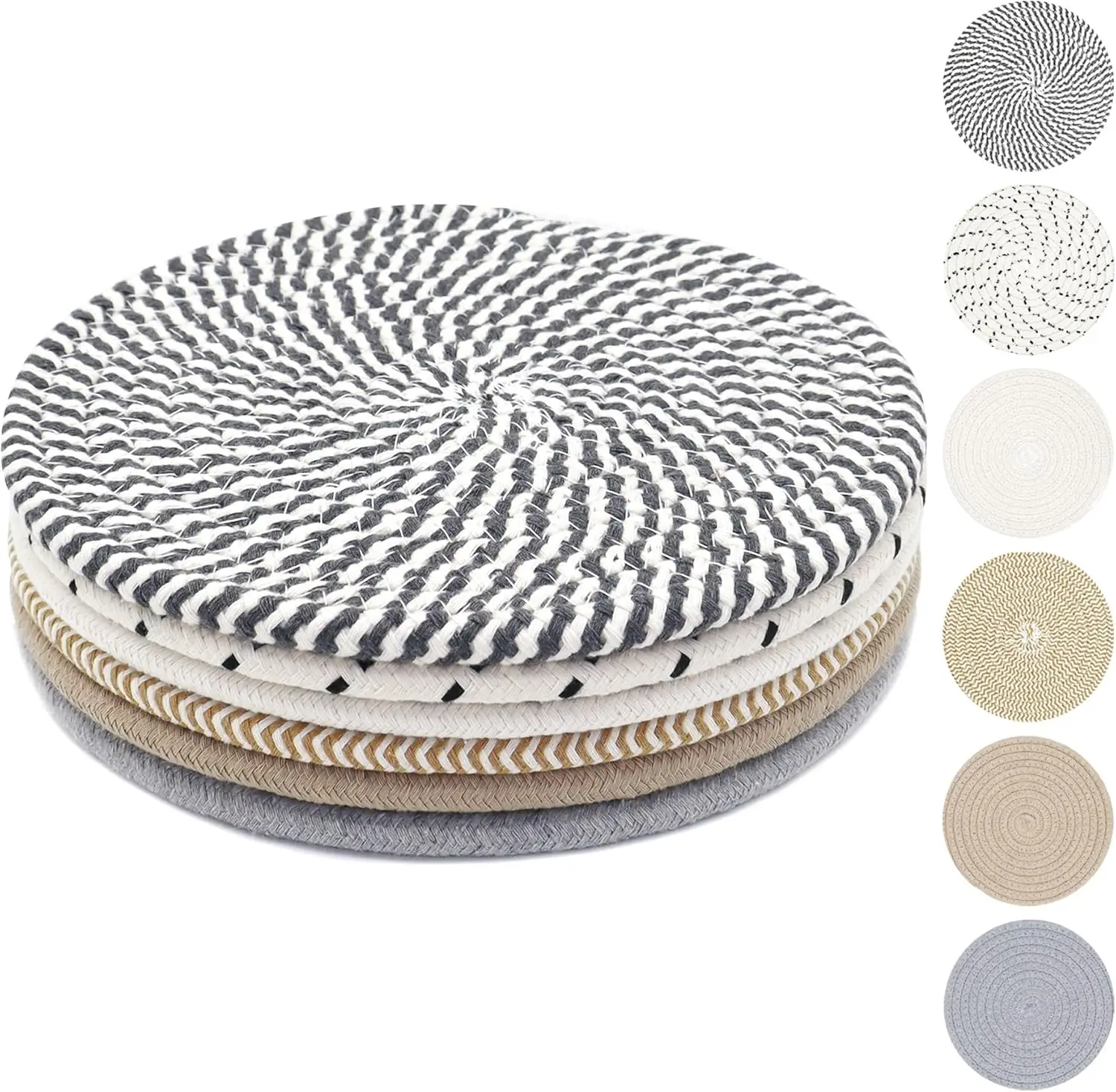 

8 Inch Heat Resistant Trivets for Hot Pots and Pans, Kitchen Essentials Decor, Set of 6