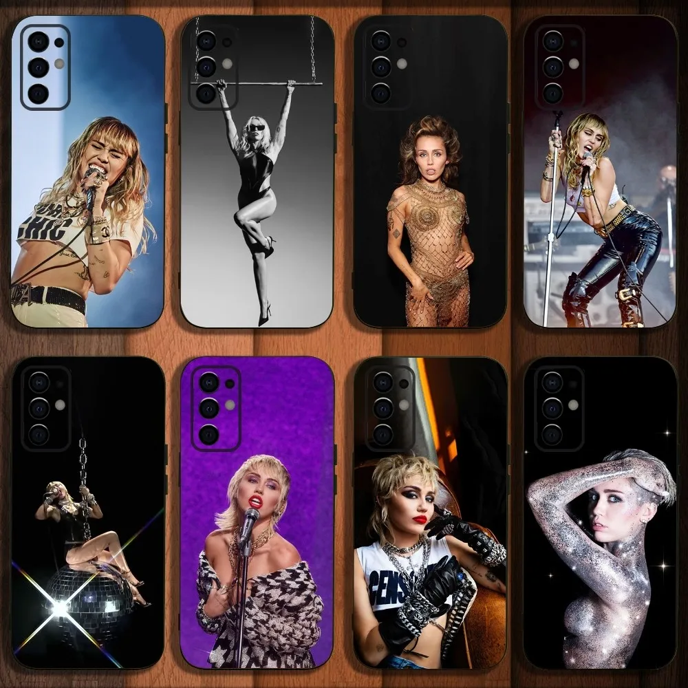 

M-Miley Cyrus Flowers Singer Phone Case For Samsung S24,S21,S22,S23,S30,Ultra,S20,Plus,Fe,Lite,Note,10,9,5G Black Soft Cover