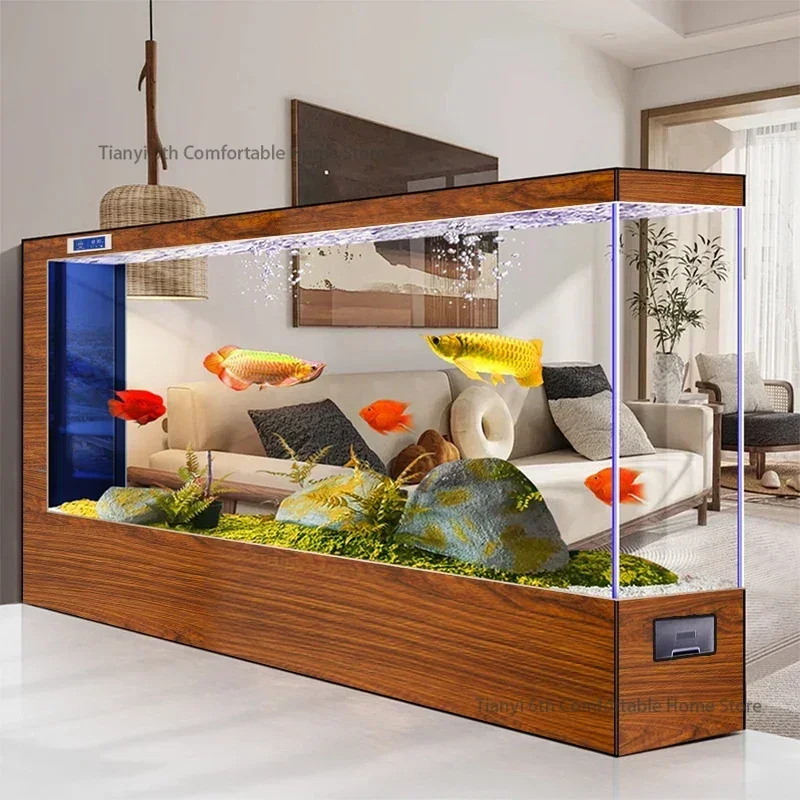 

Nordic Luxury Ultra Large Size Floor Fish Tanks Living Room Appreciate Landscape Aquarium Betta Pet Products Acquario 수족관 FYFT