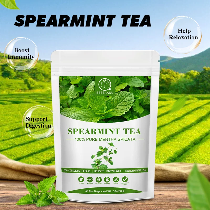 Free Shipping Spearmint Leaves Bag Help Sleep Relieve Insomnia Cleaning the Intestines Relieve Bloating&Colon Balancing Hormones