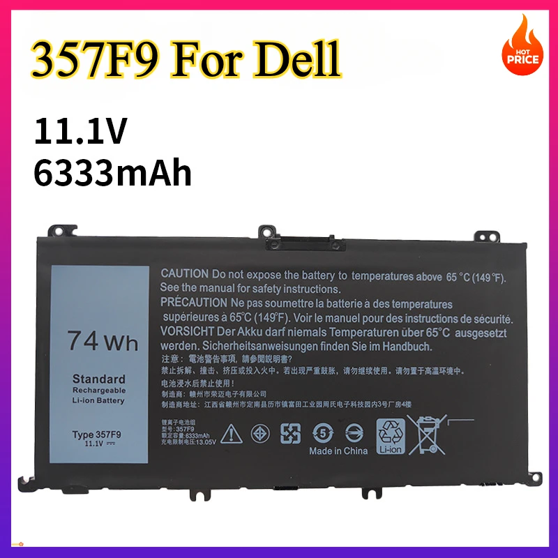 357F9 6333mAh Laptop Battery For Dell Inspiron 15- 7000 7559 7557 7566 7567 5576 INS15PD-1548B INS15PD-1748B INS15PD-1848B