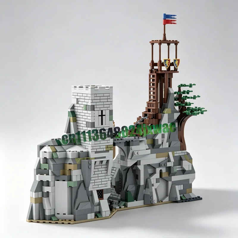 1047PCS Mountain Fortress Castle MOC Model Custom Puzzle Medieval Architecture DIY Creative Assembly Educational Blocks Gifts