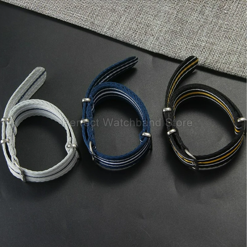 Acessórios de relógio de pulso de nylon, tecido de alta densidade, resistente à água, encaixe macio, preto, vermelho, azul, cinza, para pulseira de relógio da série swatch
