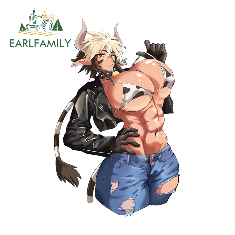 

EARLFAMILY 13 см x 8,3 см для привлекательной творческой коровьей девушки Fanart Автомобильная наклейка Горячая Аниме девушка переводка пушистый бампер автомобильные аксессуары наклейки