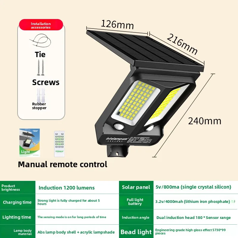 أضواء الشمسية في الهواء الطلق مع 3 طرق محس حركة السوبر مشرق الجدار مصباح IP65 مقاوم للماء ضوء الشارع لحديقة ساحة مسار المرآب #6
