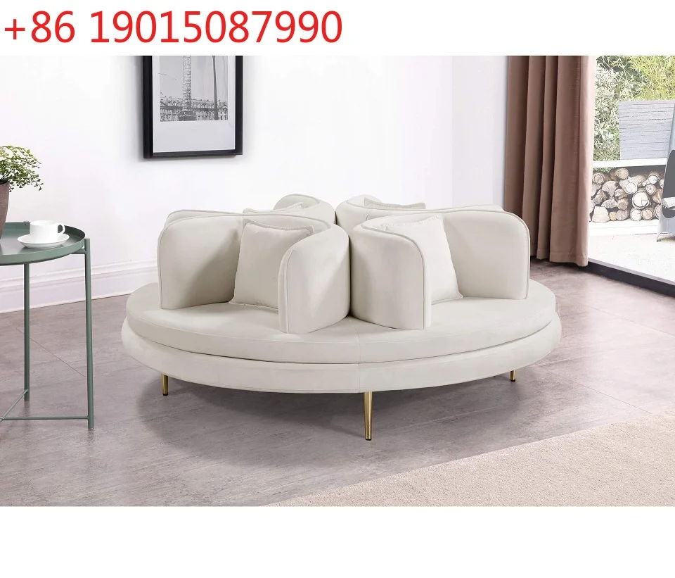 Newest Luxury Hotel Lobby Round Sofa Velvet Upholster 4 Seater Circlet Couch for Hotel Home