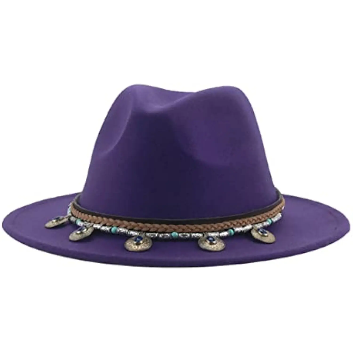 Mistdawn Unisex Fedora Hat, 65% Cotton 35% Polyester, Classic Belted Wide Brim Casual Dress Hat for Men Women, Multiple Colors