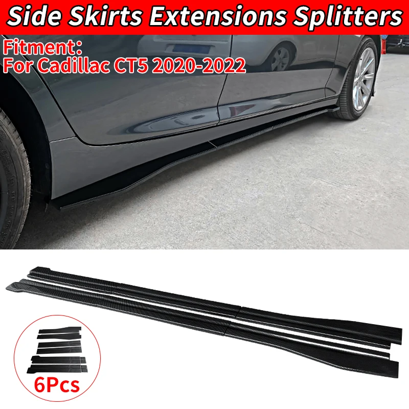 

For Cadillac CT5 2020-2022 Hot Sale Car Styling Side Skirts Bright Black Side Wings Bumper Lip Separator Reduce Air Resistance