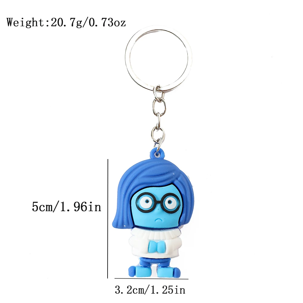 Disney Anime Inside Out 2 Keychain Figure Joy Anxiety Envy Ennui Cartoon Doll Bag Keyring for Men Women Christmas Jewelry Gifts