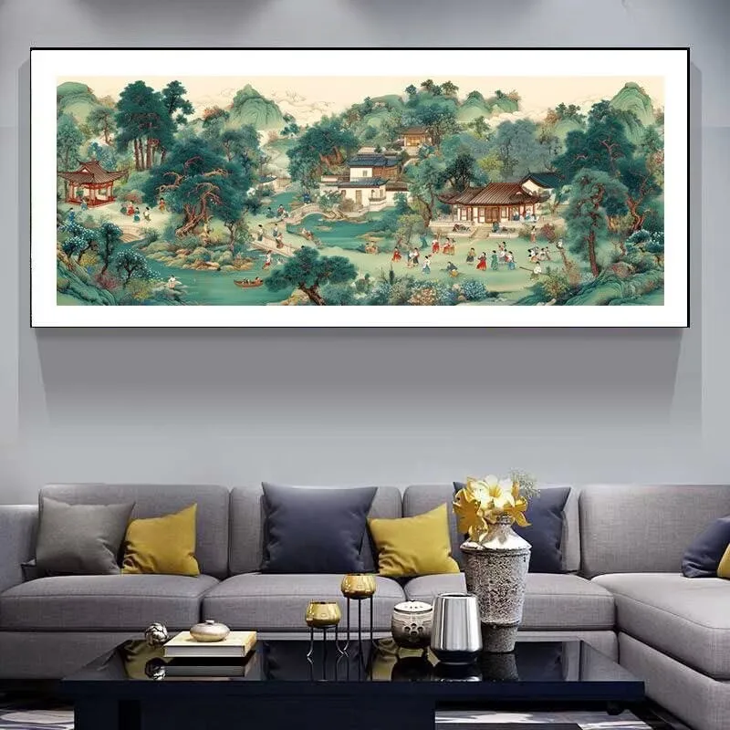 9CT 11CT Embroidery DIY Famous Chinese Paintings Printed Kits Cross Stitch Thread Needlework Sets Home Crafts