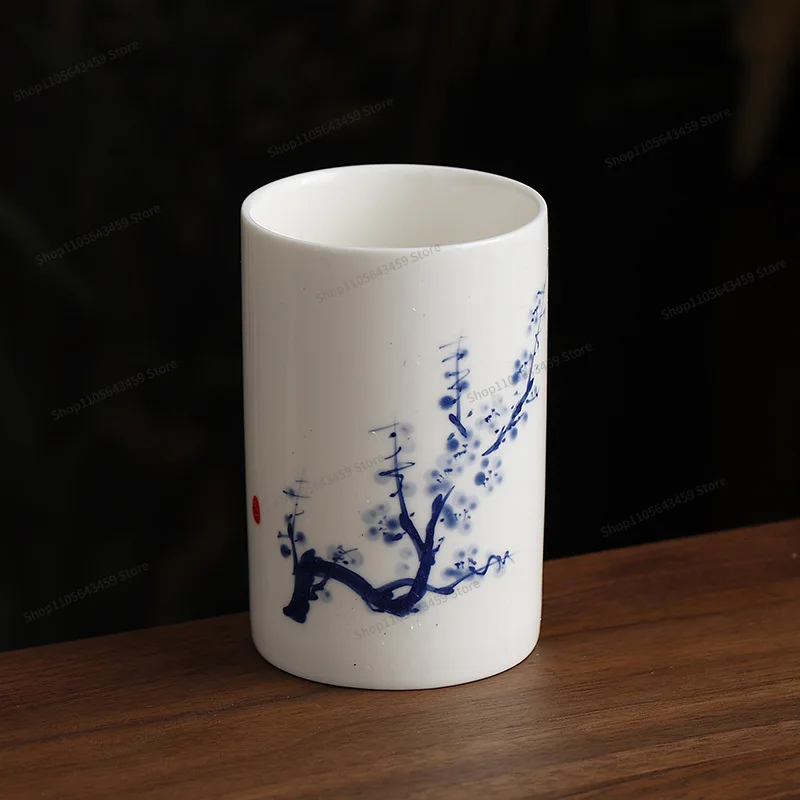For Ceramic Peony Pen Holder Decoration Hand Pinch Flower Arrangement Home Decoration Vase