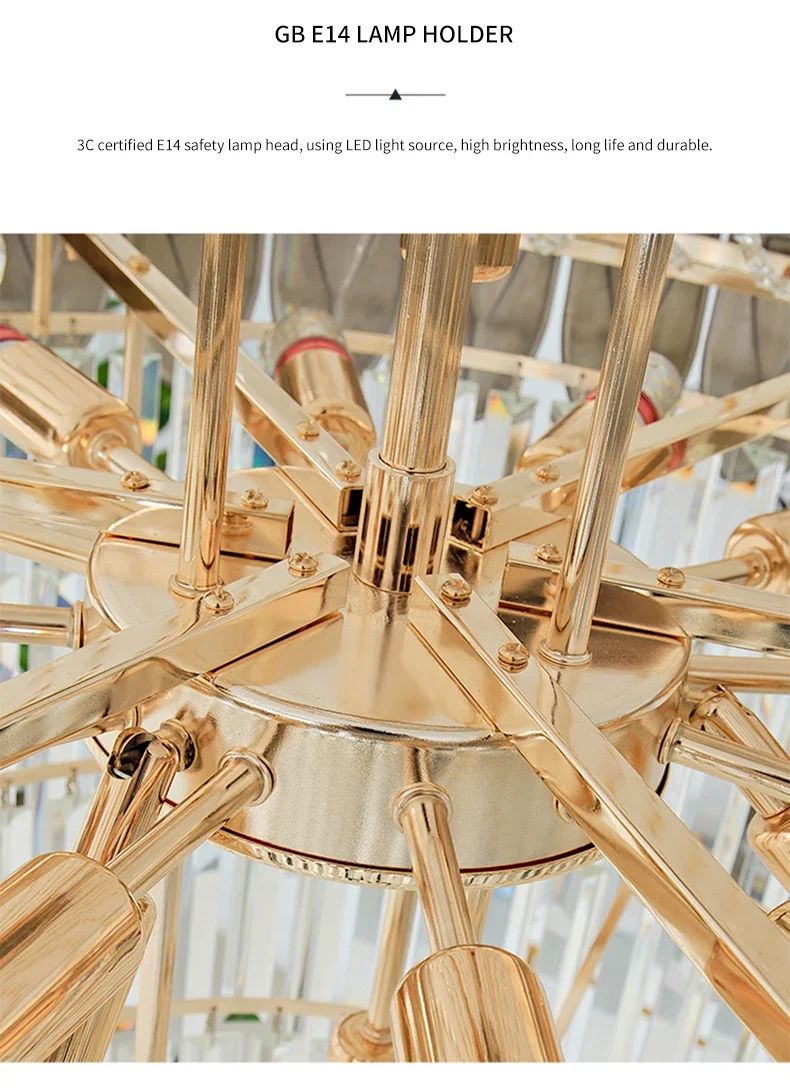 Duplex Building Light Luxury Crystal Chandelier Luxurious Atmosphere High-End Modern Living Room Main Light Villa Light Fixtures