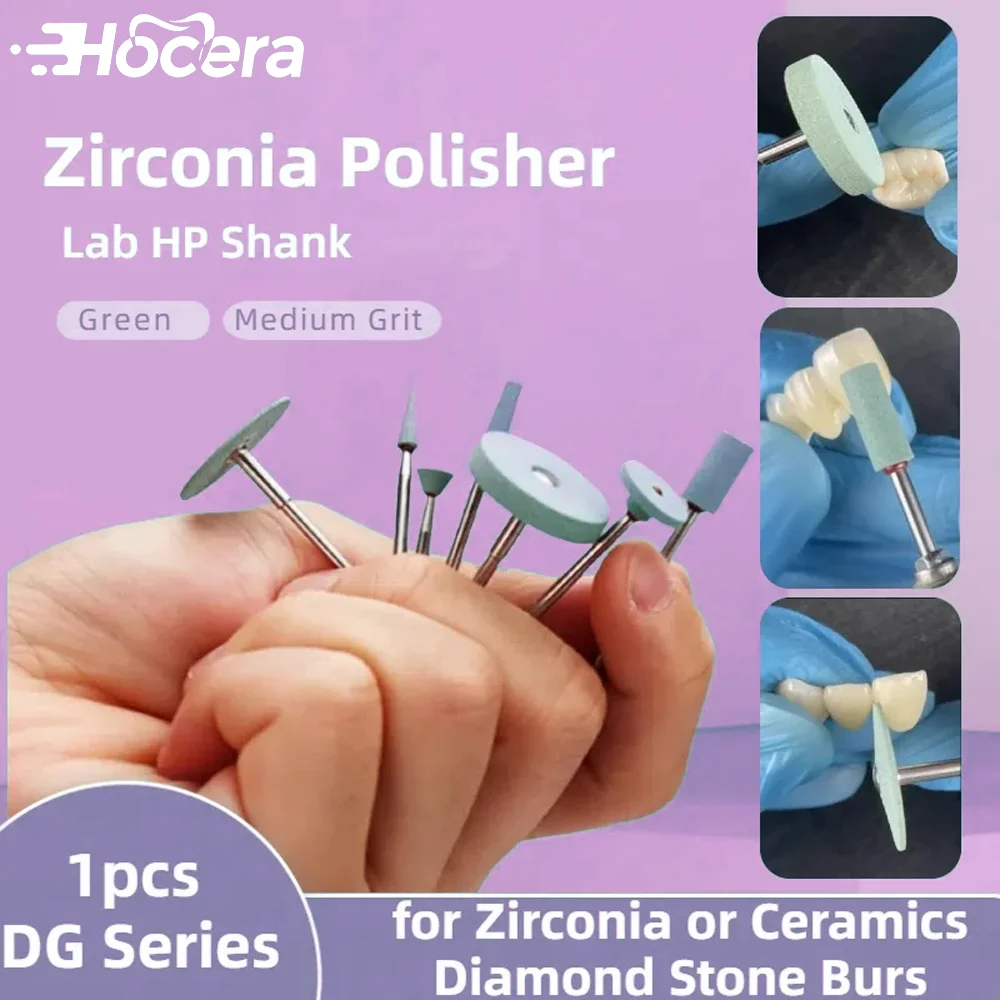 

Dental Lab Zirconia Polishing Burs Diamond Tools Medium Grit Green Ceramics Grinding Burs for Zirconia Emax Polisher Dentistry