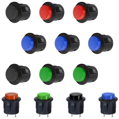 5/20/100 Uds R13-507 interruptor de botón de reinicio automático de 2 pines 6A interruptor de botón de 16mm interruptor de reinicio automático redondo de encendido-apagado