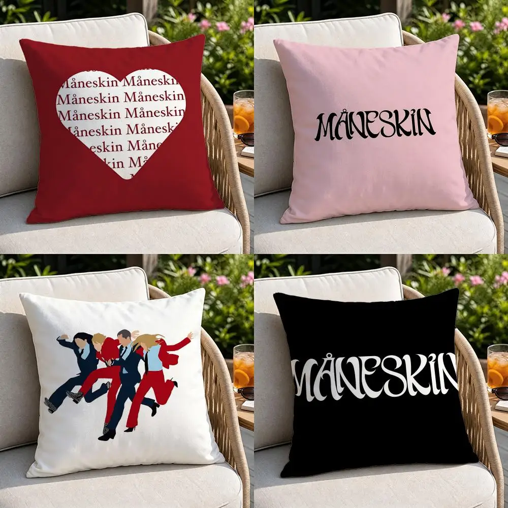 Band-ManeskinS Cushion Cover Soft Square Throw Pillow Covers Set for Sofa Bedroom Car Home Decoration