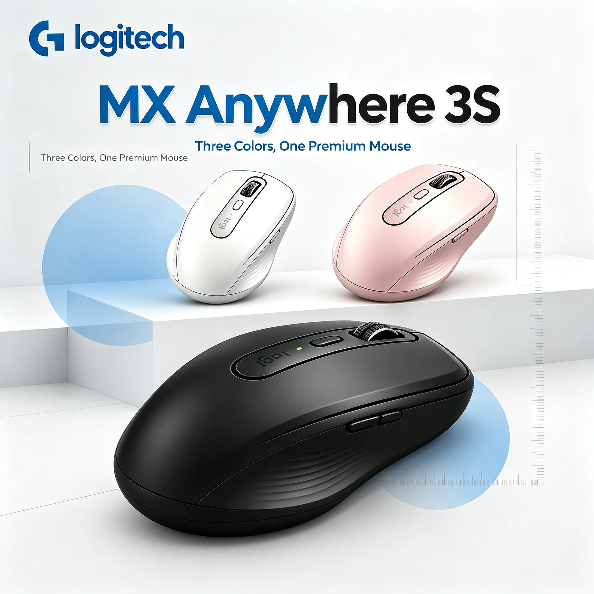 Logitech MX Anywhere 3S Cross Device Wireless Bluetooth Mouse Rechargeable for PC Mac Notebook