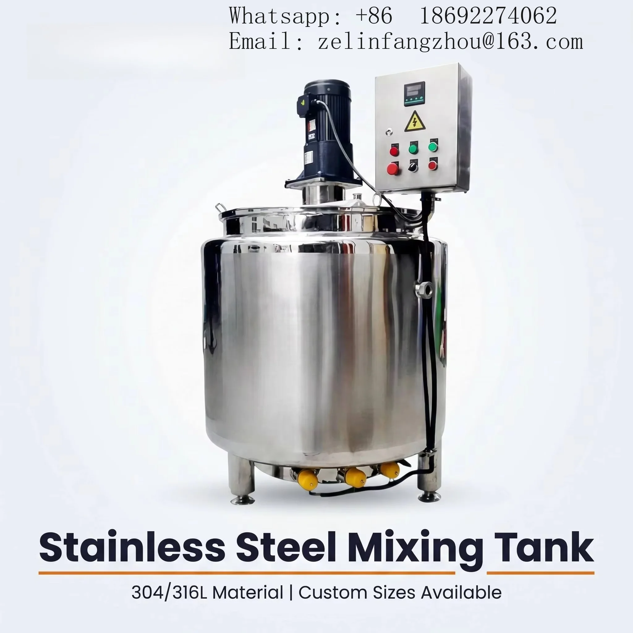 Industrial Stainless Steel Jacketed Mixing Reactor Tank 50L-5000L Agitator Electric Heating Blending Vessel Sanitary CE