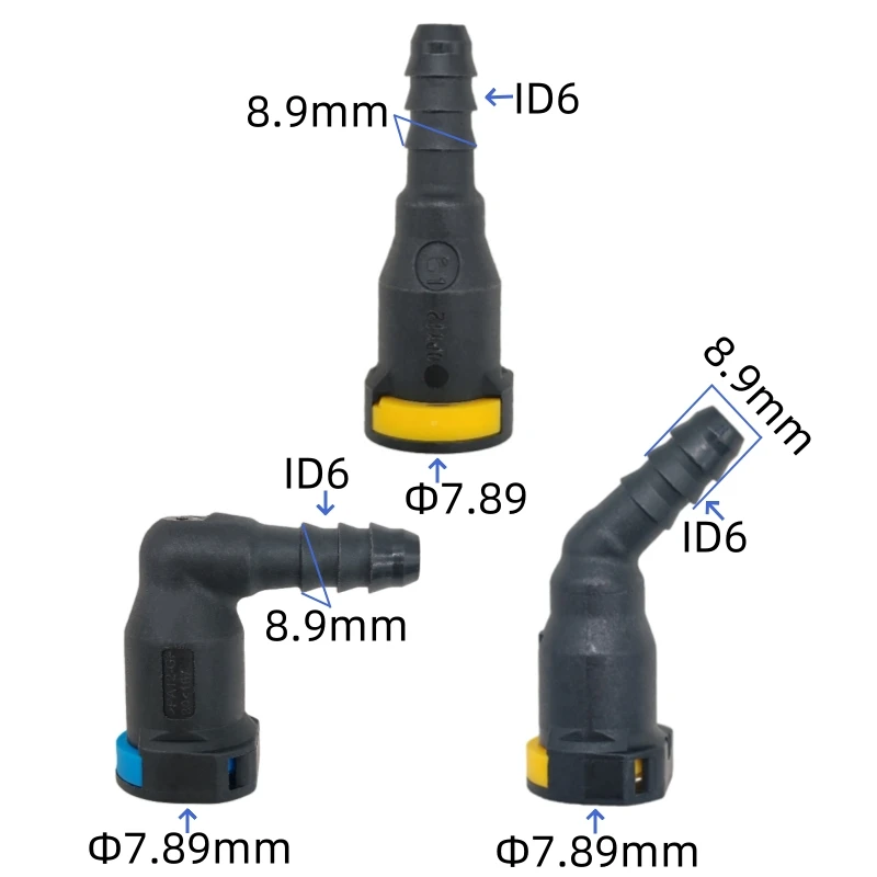 Image of 7,89 mm 7,89-ID6 Kraftstoffleitung Schnellverschraubungen 5/16 Kraftstoffrohrverschraubungen Auto-Kunststoff-Stecker Nylon-Stecker 2 Stück viel
