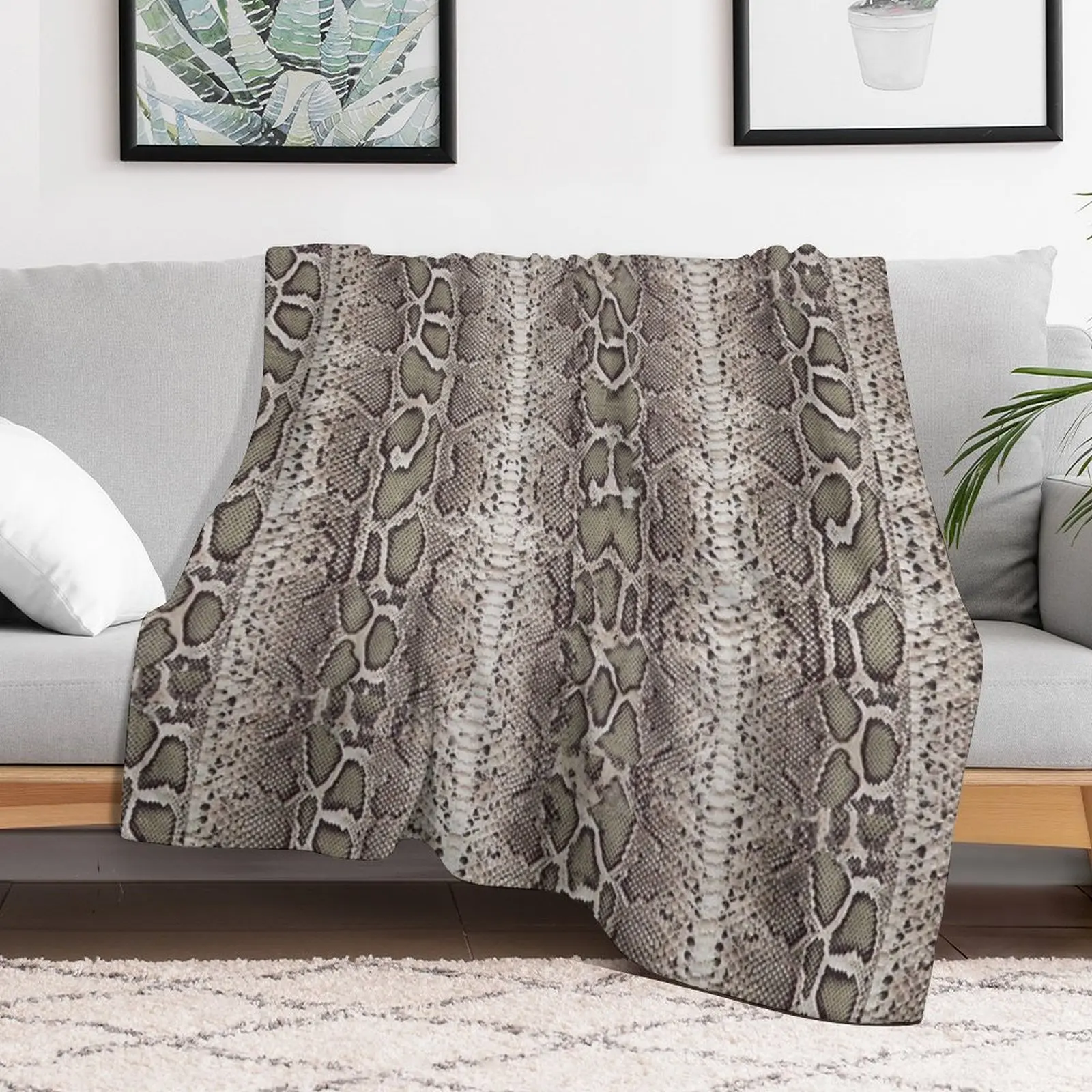 SnakeSkin Print Throw Blanket Lightweight Warm Blanket for Indoor Outdoor Use