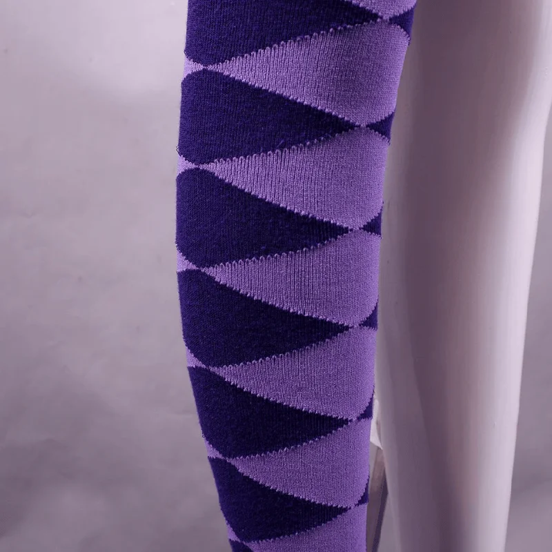 Magi Madoka Magica Cos Akemi Homura คอสเพลย์อุปกรณ์เสริมถุงเท้ายาวผ้าฝ้ายยืดสีม่วงถุงน่องหญิง