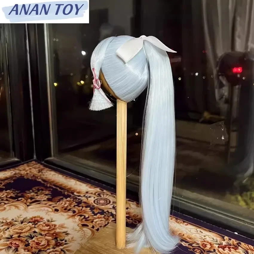 Anime Game Cosplay Kamisato Ayaka Hair BJD 1/3 1/4 Doll Toys Accessories Handmade Wig  Free Shipping Customized Items