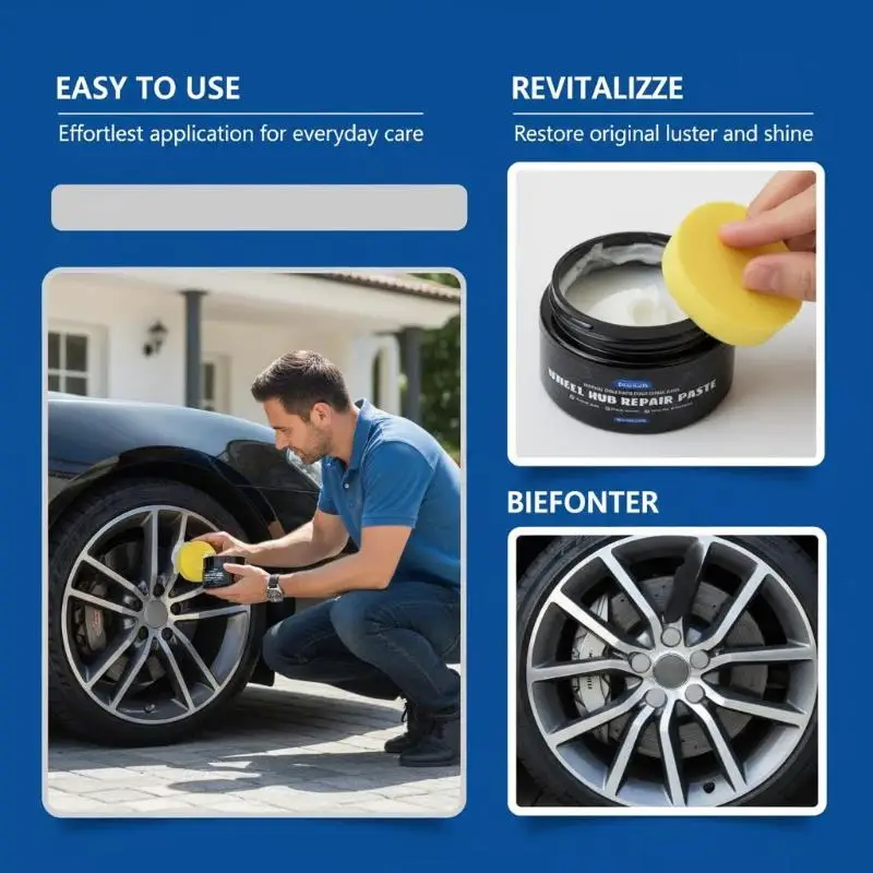 Quick Fix Car Rim  Repair Paste for Black White Silver Alloy Wheels Durable Paint Rejuvenation Solution for Vehicles