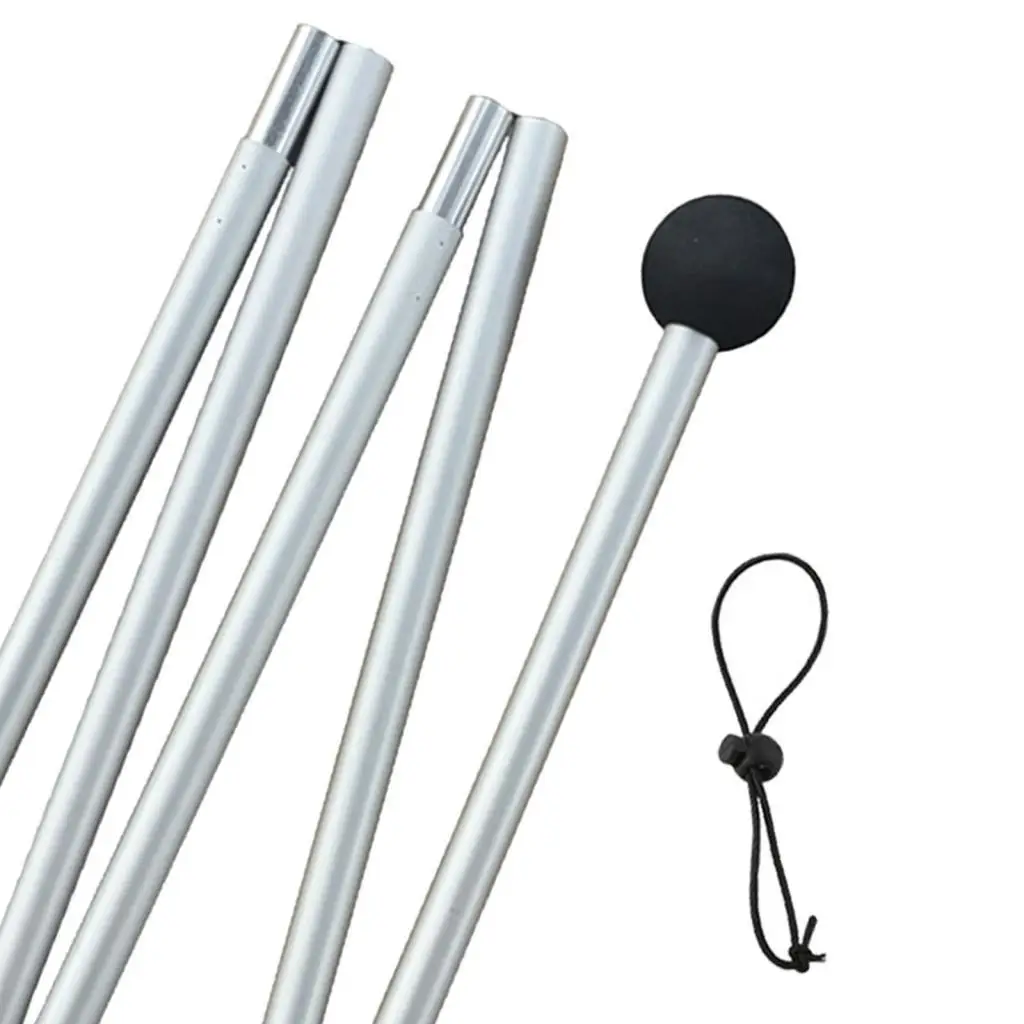 Tent Poles Tent Rods Camping Bracket Awning Support Pole Foldable for Canopy 5 Sections Tarp Pole