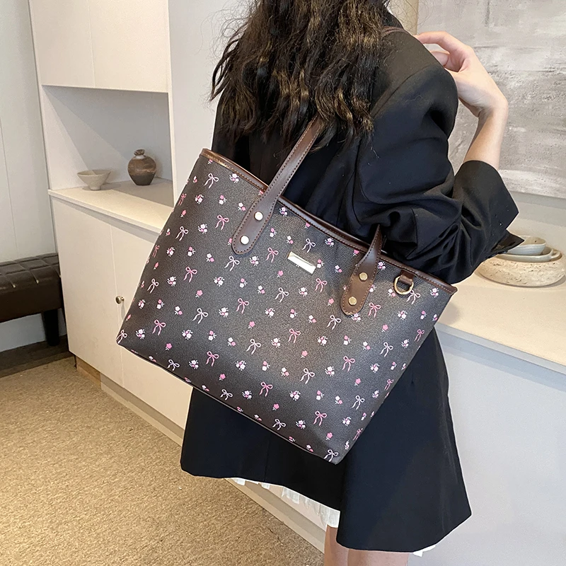 Fashion Luxury Brand Tote Bags for Women Trend 2024 Ladies Large Casual Shoulder Bag Pu Leather Aesthetic Handbags 2 Colors