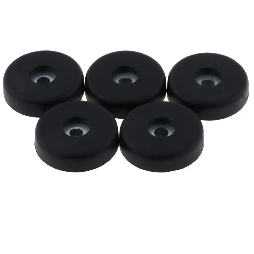 

5 Pack 40x10mm Furniture Cabinet Round Rubber Case Feet Anti-Slip Circular Bumper Pads Black