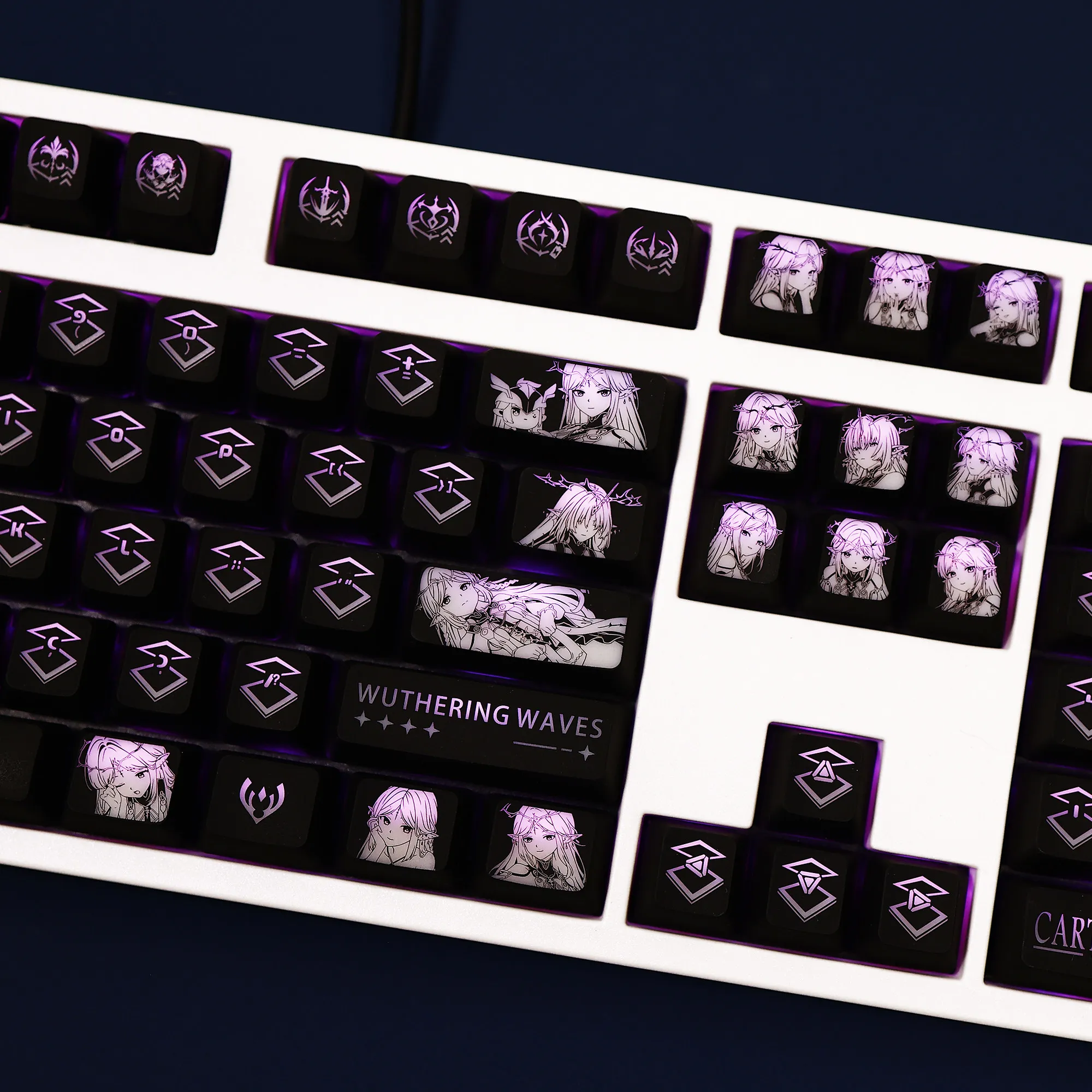 104 Keys/Set Cartethyia Wuthering Waves Backlit Keycaps PC Coating for Logitech G512 Razer BlackWidow Huntsman Corsair K70 K95 view 3