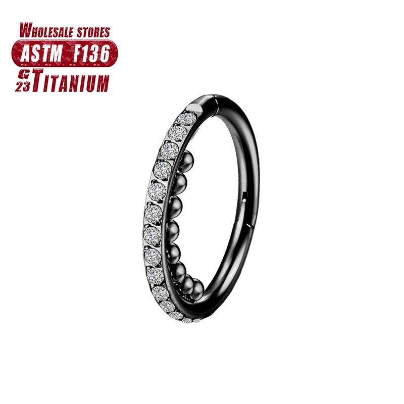 F136 Titan Piercing Schwarzer Nasenring Implantatqualität Scharnier Seamles Ohrring Clicker Knorpel Septum Daith Tragus Schmuck Geschenk – Detail 36