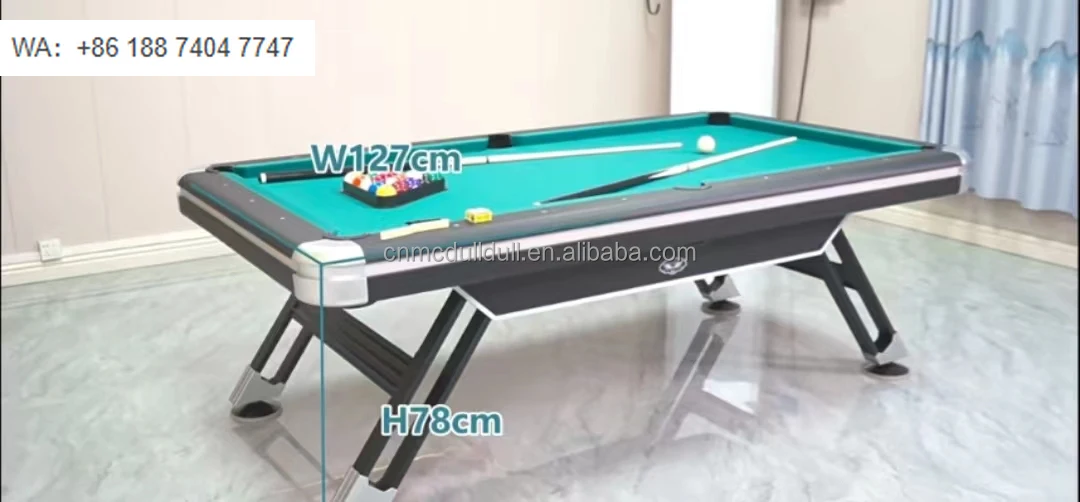 Super Quality 7ft 8ft MDF PVC Snooker/Billiard Table with Green/Blue/Red Table Cloth