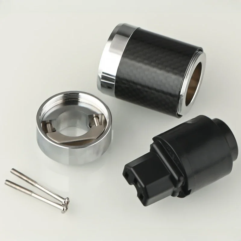 HiFi EU Netzstecker Kohlefaser rhodiniert C13 IEC Stecker für Verstärker CD Audio Stromkabel