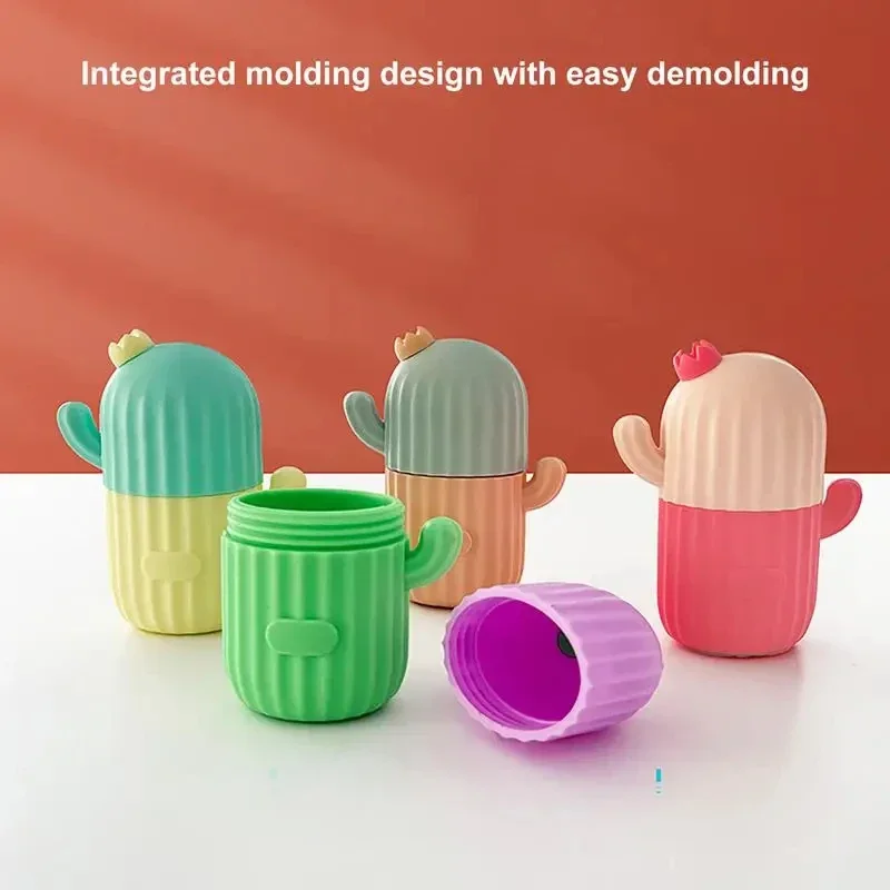 Facial Ice Cube Mold Silicone Freezing Beauty Swelling Face Massager Moisturizing Washable Oven Icing Mould Cactus Shaped Mold