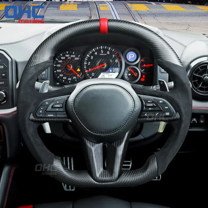 For Nissan GTR assembly NISMO matte carbon fiber suede car steering wheel