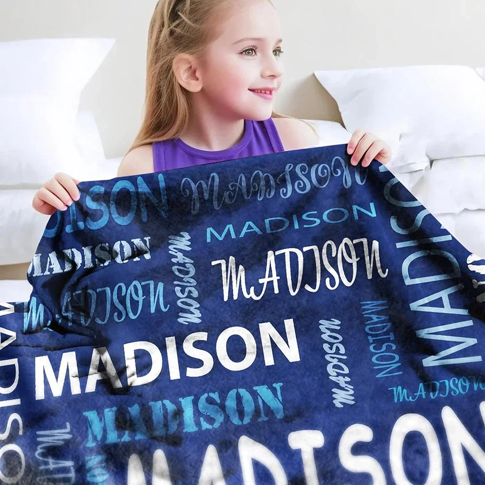 Personalized customized blankets with names, customized children's linen blankets, Christmas blankets, women's and men's gifts