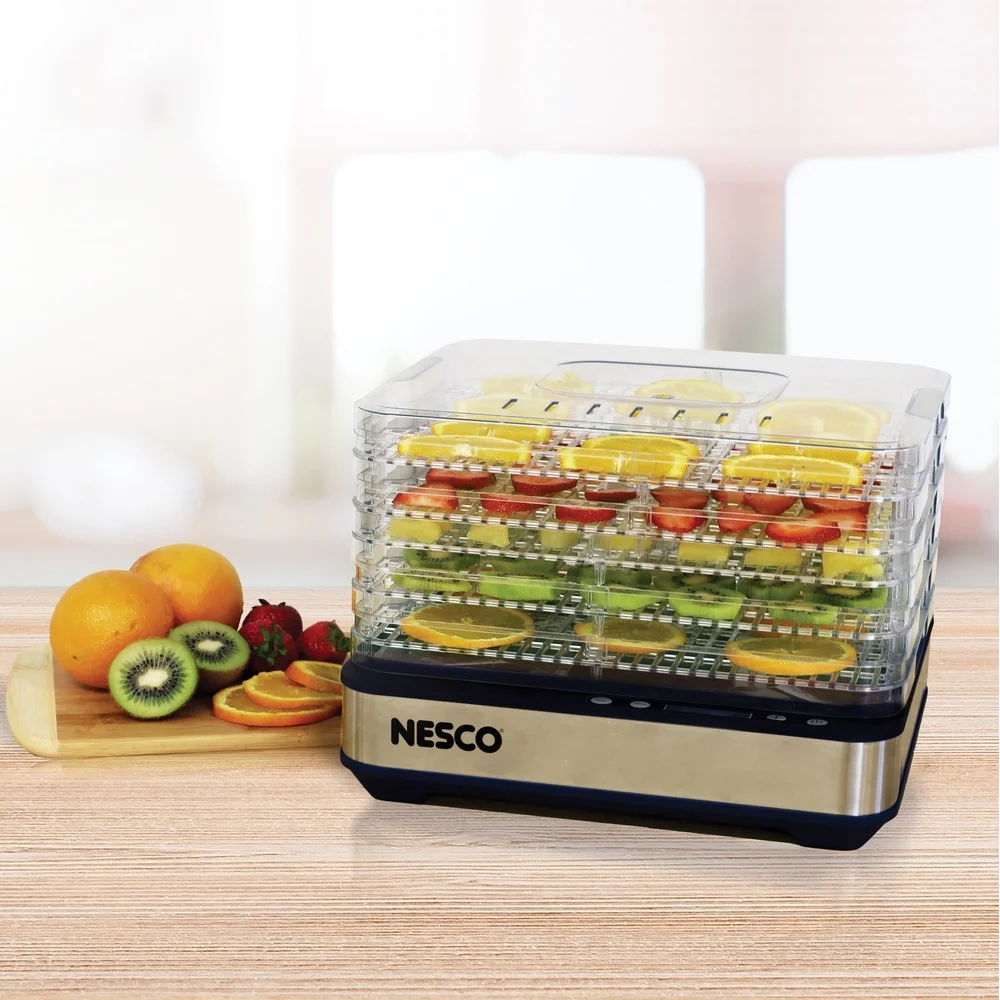 5-Tray Digital Dehydrator with Timer and Bottom Fan Even Drying Adjustable Temperature 95-158F Clear View Compact Space-Saving