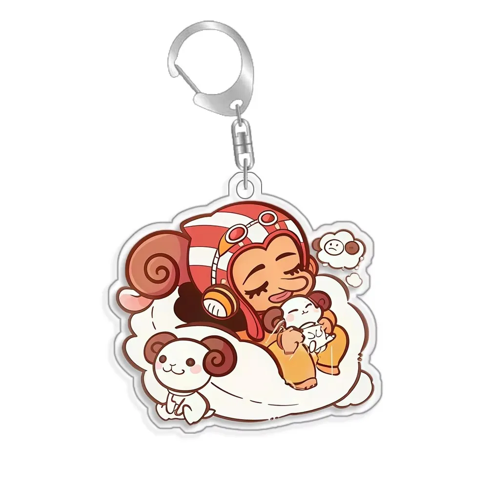 One Piece Cute Q Version Acrylic Keychain Perona Katakuri Luffy Sanji Usopp Cartoon Pendant Key Ring Bag Charm Collectible Gift view 5