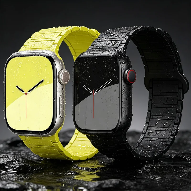 Magnetic Strap For Apple Watch Bands 46mm 44mm 45mm 40mm 42mm 41mm Silicone Correa Bracelet IWatch Series 11 10 SE 9 8 7 6 5 4 3