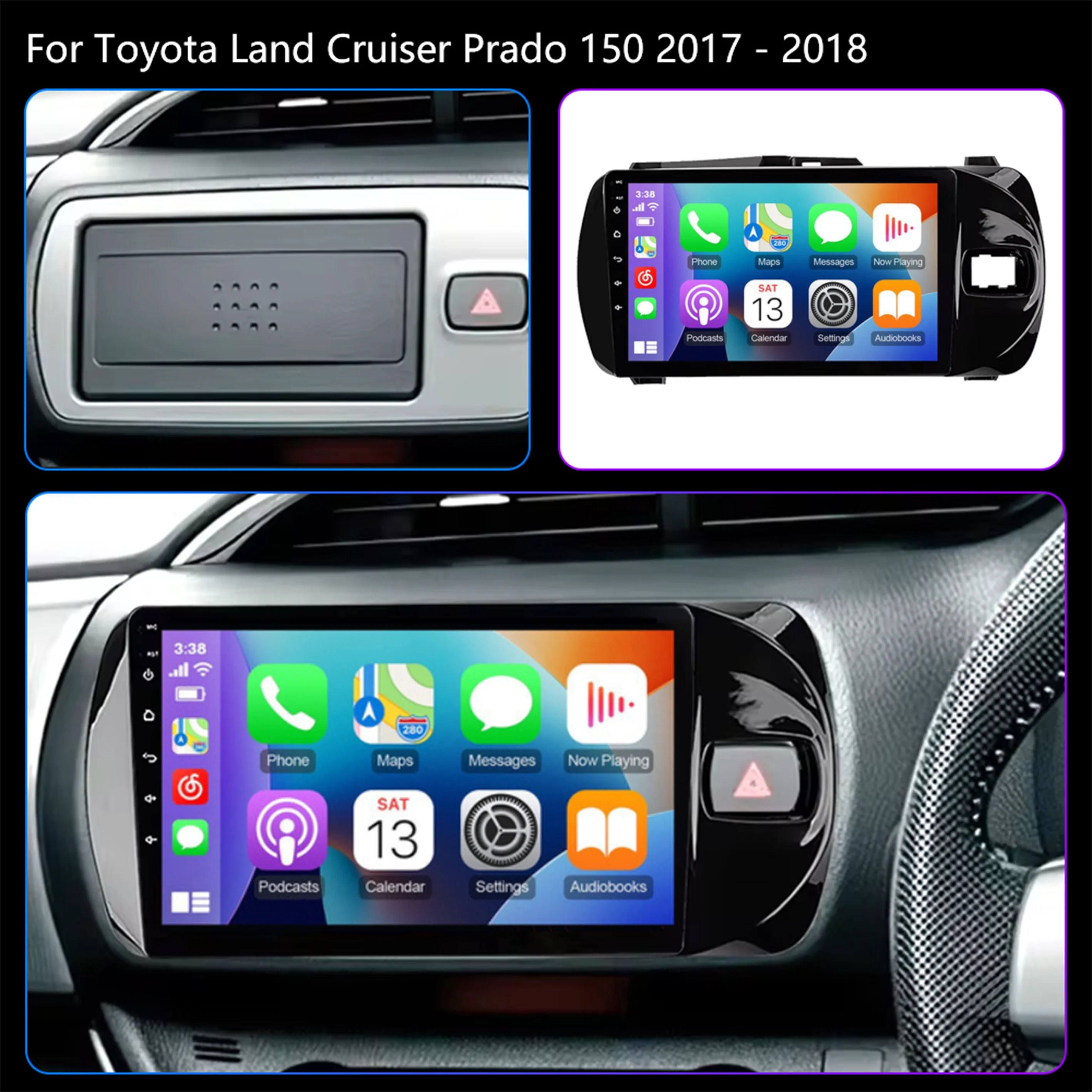 Car GPS Navigation System for Toyota Vitz 3 XP130 2014-2019 Android 15 Dual Bluetooth WiFi 2DIN Stereo with Rear View Camera Fas