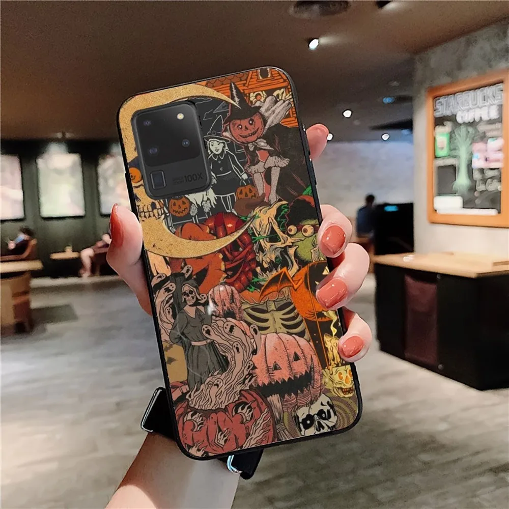 October Fall Halloween Spooky Pumpkin Phone Case For Samsung S 9 10 20 21 22 23 30 23plus lite Ultra FE S10lite Fundas