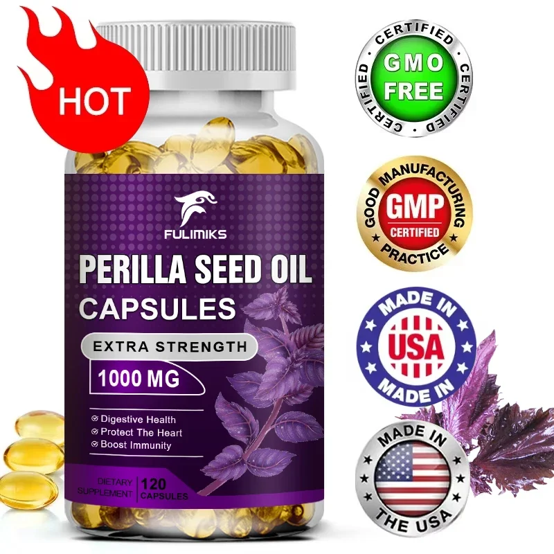 Perilla Seed Oil Capsules, Support for Healthy Modulation of Th2 Cytokines, Allergy Relief, Respiratory and Immunity Booster