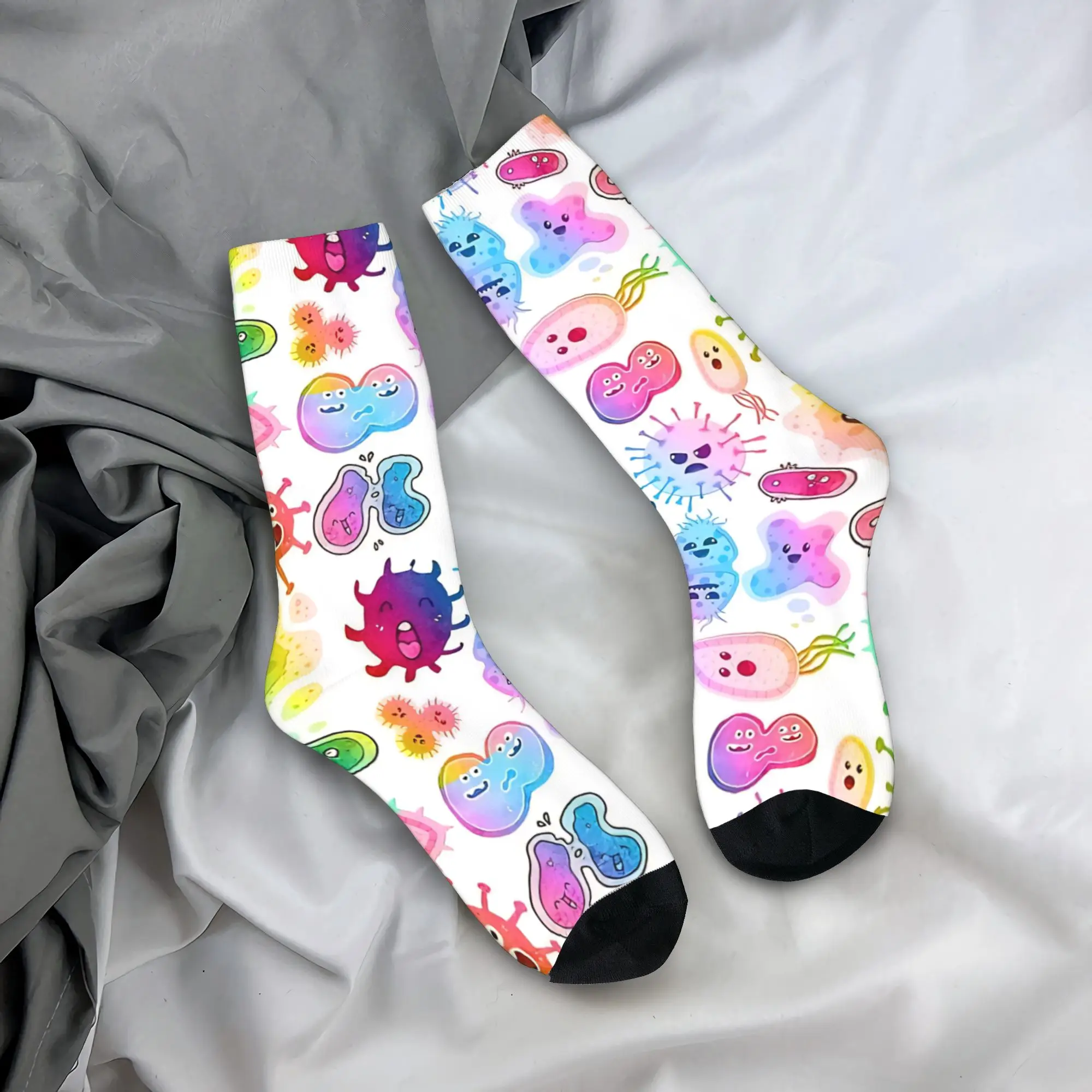 

Women Men Socks Cute Microbes Bacteria Stockings Winter Modern High Quality Socks Printed Climbing Anti Slip Socks