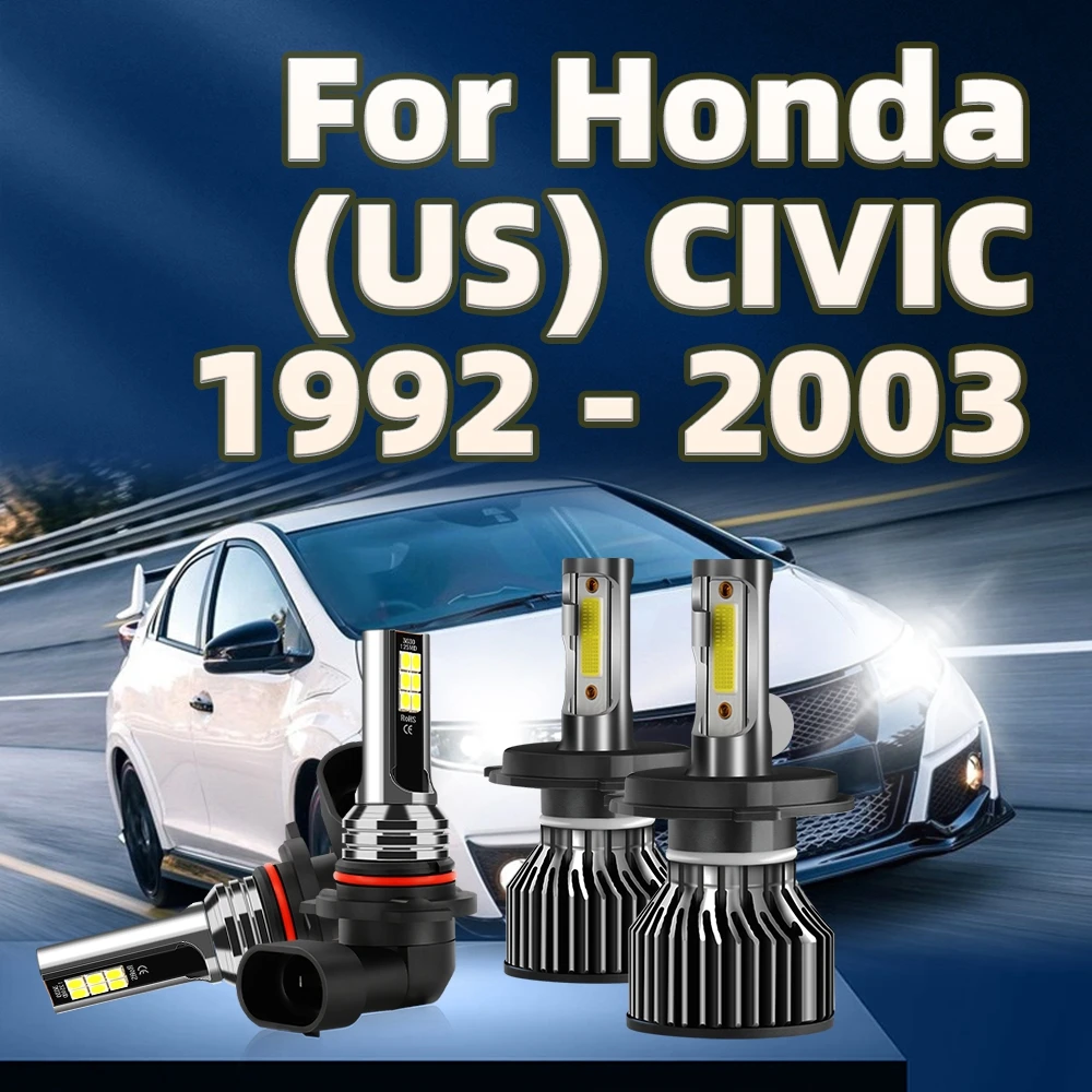 

4Pcs LED 130W Car Headlight H4 HB4 Fog Lamp 6000K Kit For Honda (US) CIVIC 1992 93 94 95 96 97 98 1999 2000 2001 2002 2003