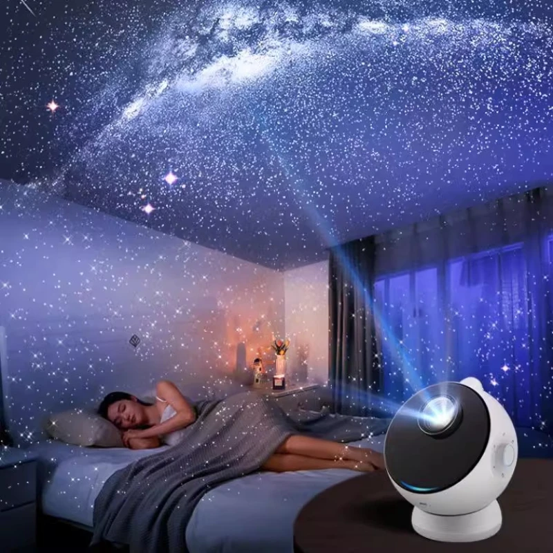 NEW Galaxy Starry Projector Planetarium Night Light 360° Rotation Projector with Bluetooth Speaker For Bedroom Kid Birthday Gift