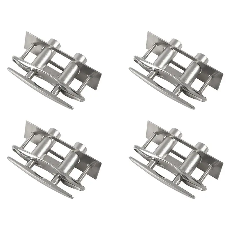 AU28-4Pc Marine 316 Stainless Steel Boat Pull Up Flush Mount Lift Cleat Bolts Yacht Boats Accessories 5 Inch