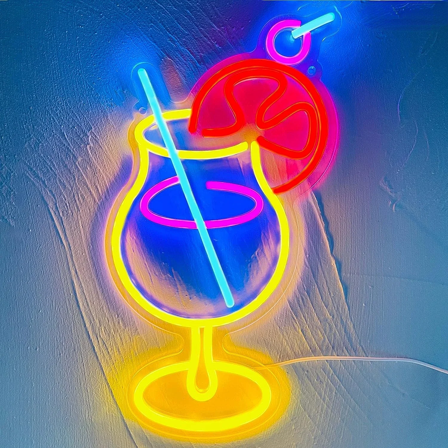 Cocktails Cup Neon Light Bar Sign For Bedroom Wall Neon Decoration for Cocktail Bar Home Bar Party Decor Christmas Holiday Gifts